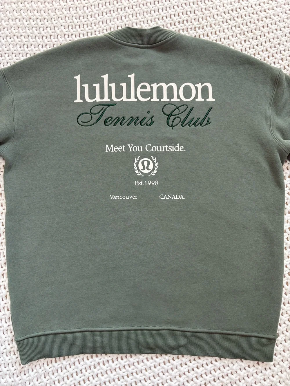 lululemon heavyweight fleece pullover *Tennis Club in grey eucalyptus size small